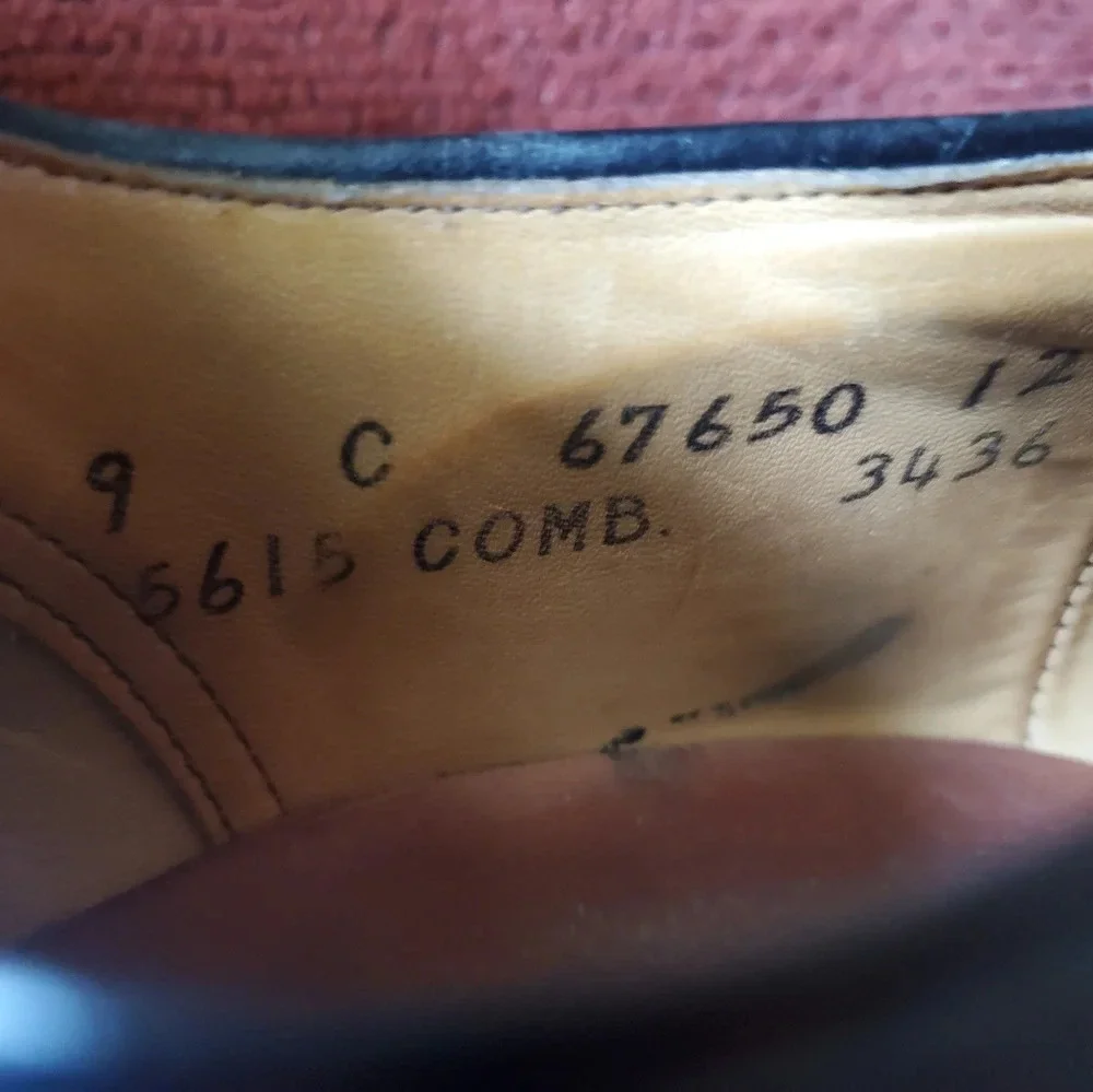 Allen Edmonds Park Avenue Captoe Oxford Black Leather Shoes Size 9C